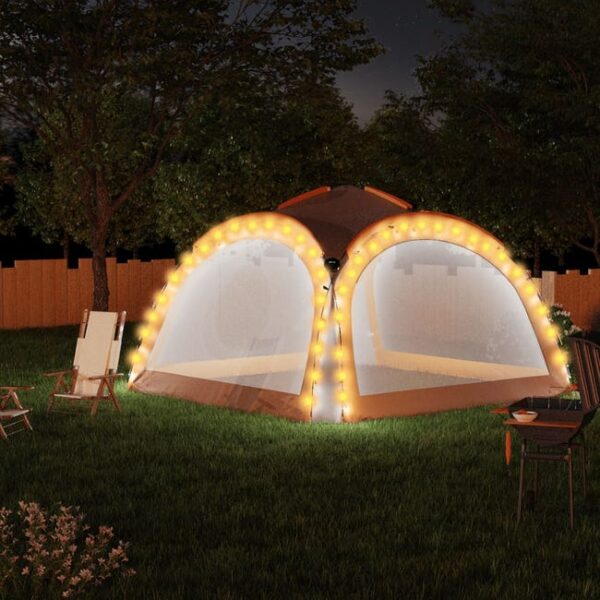 Maison Exclusive - Tente de réception LED et 4 parois 3,6x3,6x2,3 m Gris et orange