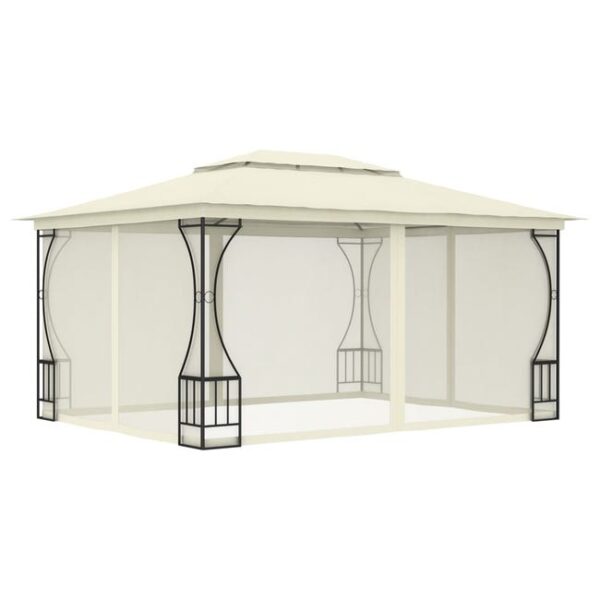 Tonnelle de jardin avec moustiquaire 300x400x265 cm Crème CFW969101