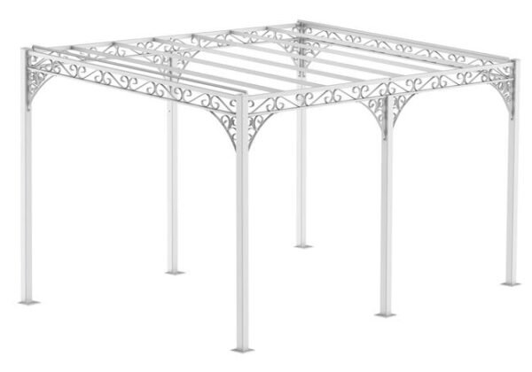 ELEO Sardegna pergola luxueuse résistante à l'hiver | pergola rectangulaire blance 3 x 4 m | Tonnelle pour votre terrasse