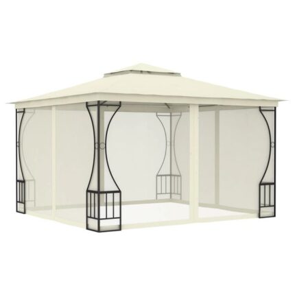 Tonnelle de jardin avec moustiquaire 300x300x265 cm Crème CFW748067