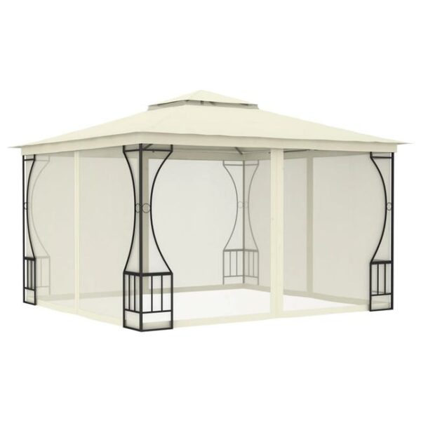 Tonnelle de jardin avec moustiquaire 300x300x265 cm Crème CFW748067