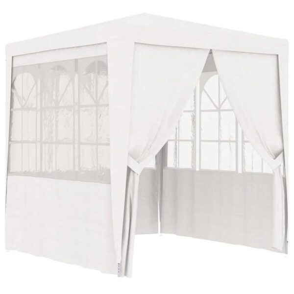 Tente de réception avec parois latérales 2x2m Blanc 90g/m²-Équipement de jardin,auvent,matériel d'extérieur,parasol,isolation thermique et imperméable