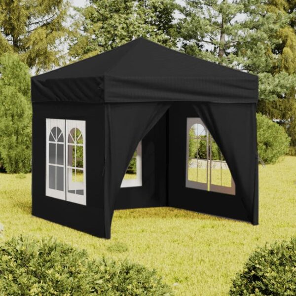 Tonnelle de jardin | Tente de réception pliable avec parois Noir 2x2 m CFW63854