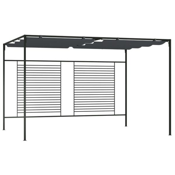 The Living Store - Belvédère avec auvent rétractable 4x3x2,3 m Anthracite 180 g/m²