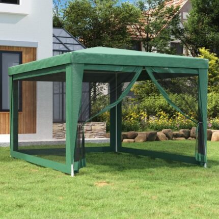 Maison Exclusive - Tente de fête avec 4 parois latérales en maille Vert 3x4 m PEHD