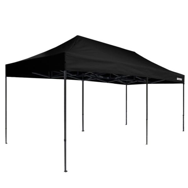 FRANCE BARNUMS | Chapiteau Tonnelle Tente pliante en Acier 30mm | 3x6m Sans murs - Noir