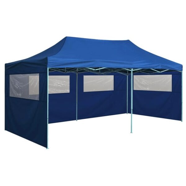 The Living Store - Tente de réception pliable avec 4 parois 3x6 m Acier Bleu