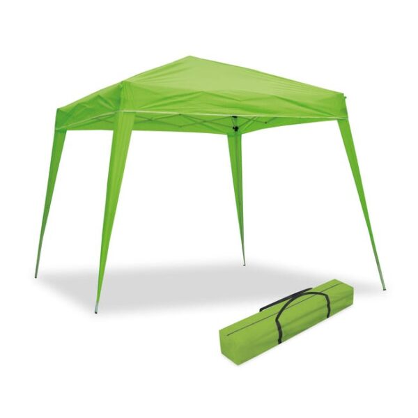 Tonnelle Pliante 3x3 m Compact Vert - Bâche en Nylon - Protection contre l'eau et le soleil - Piquets et cordes de fixation - Structure en acier