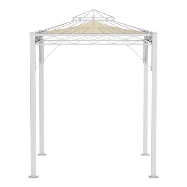 ELEO Bolzano tonnelle moderne résistante à l'hiver | Avec voile d'ombrage | Tonnelle carrée blance 2 x 2 m | Pavillon stable en fer forgé