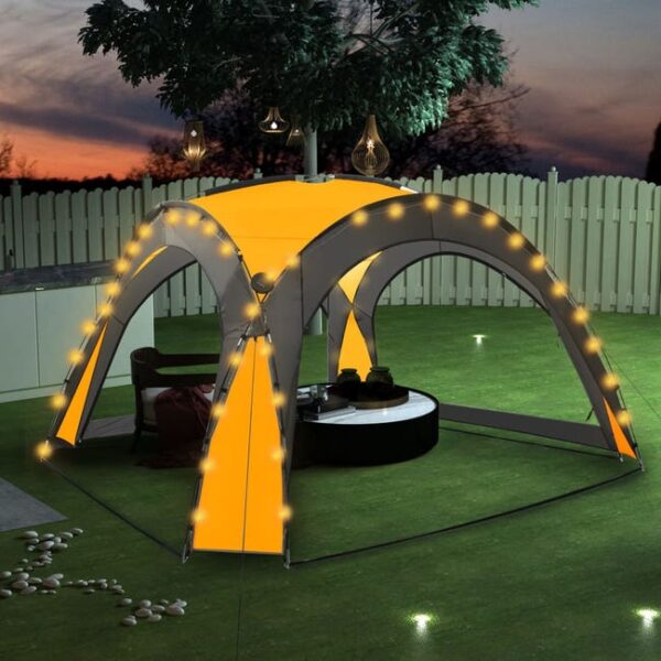 Maison Exclusive - Tente de réception avec LED et 4 parois 3,6x3,6x2,3 m Jaune