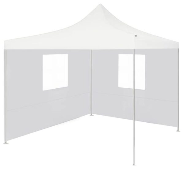 Tonnelle de jardin | Tente de réception pliable avec 2 parois 3x3 m Acier Blanc CFW63809
