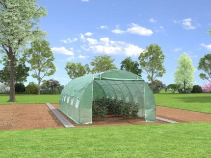 Serre tunnel avec structure en acier 18 m² - L300 x l600 x H200 cm - IPOMEA