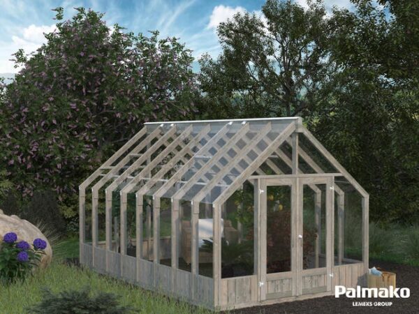 Serre fixe en verre trempé Emilia, 13.8 m² PALMAKO