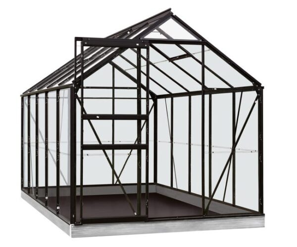 Serre fixe en verre trempé Rainbow noir, 4.96 m² ACD