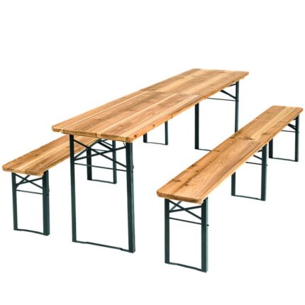 TECTAKE Table de jardin pliante avec bancs Ensemble de tente à bière 3 pièces