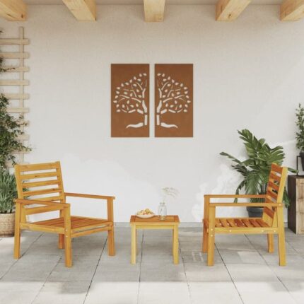 Fauteuil de jardin lot de 2 66,5x65x81 cm bois massif d'acacia vidaXL