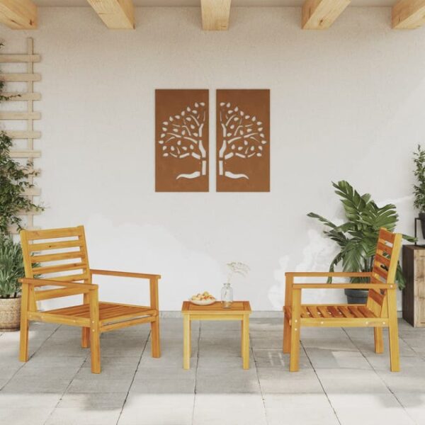 Fauteuil de jardin lot de 2 66,5x65x81 cm bois massif d'acacia vidaXL