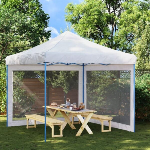 Maison Exclusive - Paroi de tente de réception 2 pcs Maille Blanc et noir