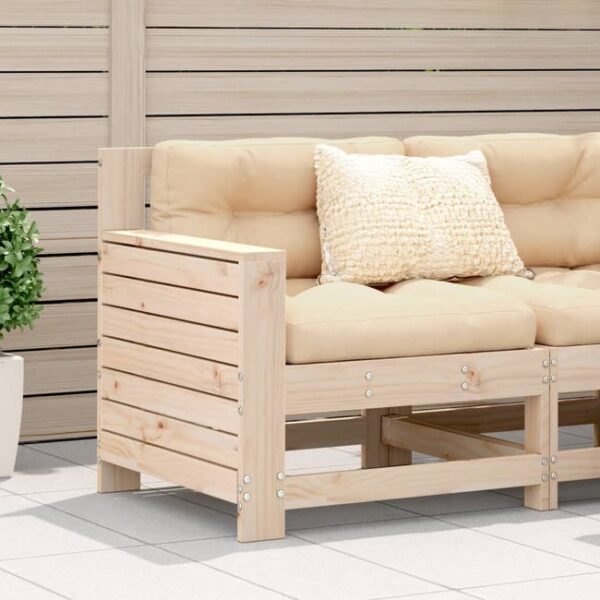 Canapé de jardin accoudoir avec coussin bois massif de pin vidaXL