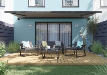 Salon bas de jardin gris Lyra NATERIAL, 4 personnes