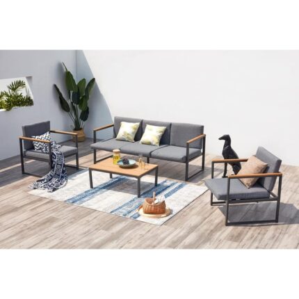 Salon de jardin bas 5 places en aluminium TAHINA