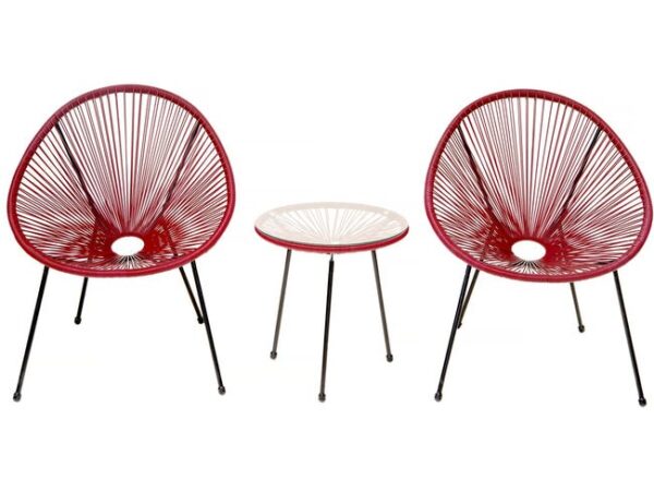 Ensemble de jardin acapulco "Liana" - 2 places - Rouge