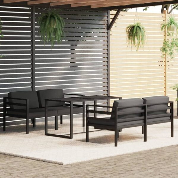 Maison Exclusive - Salon de jardin 5 pcs avec coussins Aluminium Anthracite
