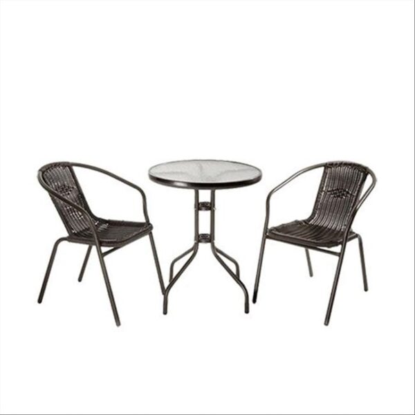 Decorspace Table et chaises 'achille' en métal et polyrattan