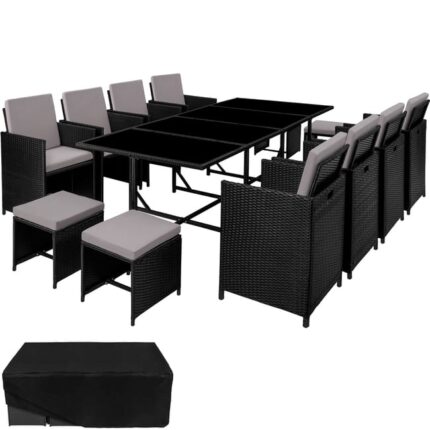 TECTAKE Salon de jardin Pour 8 à 10 personnes Résistant aux UV