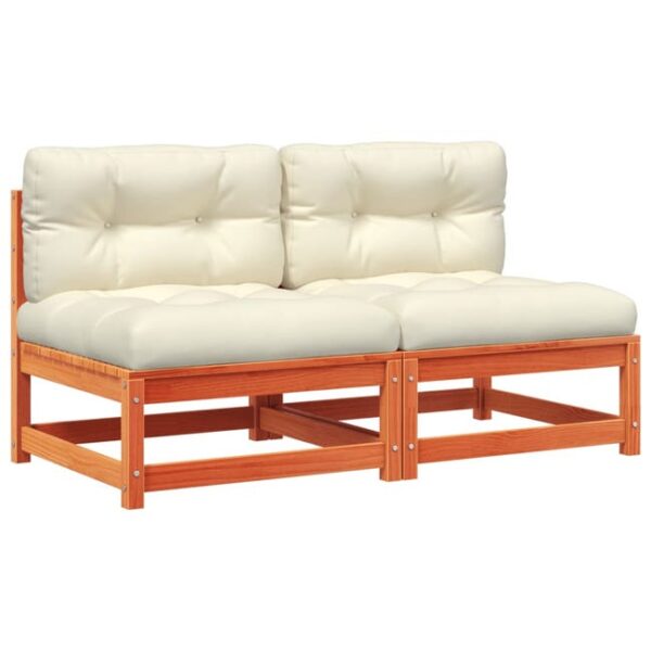 2 pcs Canapés de jardin，Canapé d'extérieur，Banquette，Sofa de jardin sans accoudoirs coussins bois massif pin CFW23486