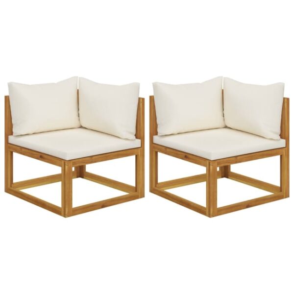 Canapés d'angle sectionnels 2 pcs avec coussins Blanc crème vidaXL