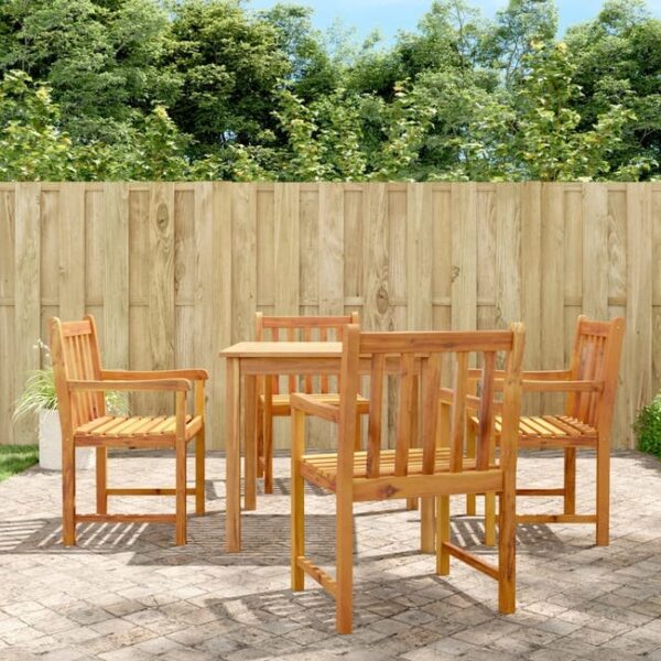 Ensemble de salle à manger de jardin 5 pcs | Salon de jardin | Mobilier de salle à manger Bois d'acacia solide CFW783287