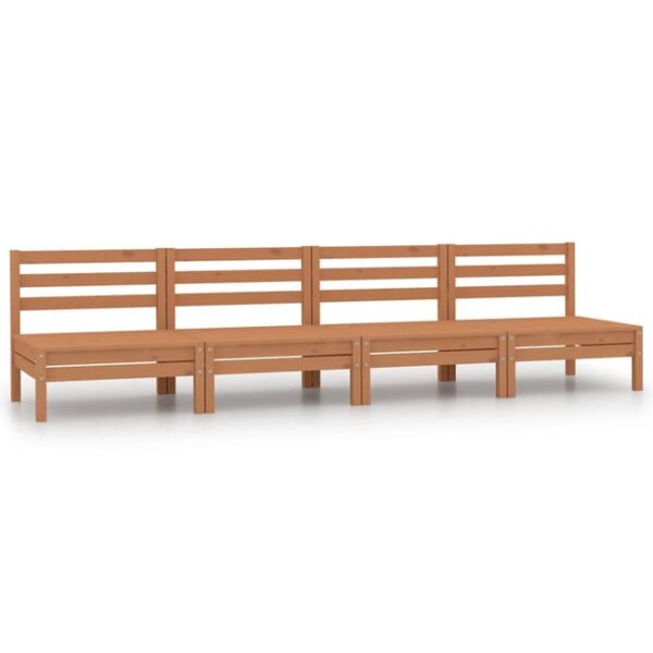 Canapés centraux de jardin 4 pièces marron miel bois de pin massif 02_0013305