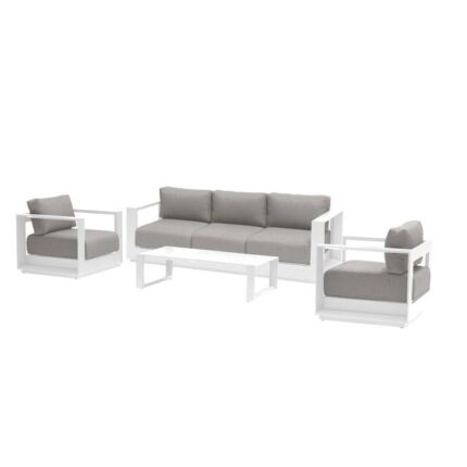 Salon de jardin Allure Gris minéral & Blanc - Hespéride