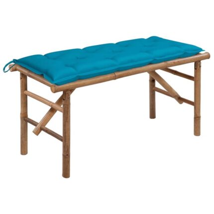 Banc de jardin pliable avec coussin 118 cm Bambou vidaXL
