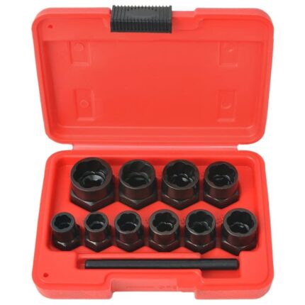 Kit d'extracteur de boulons/d'écrous endommagés Acier 11 pcs vidaXL