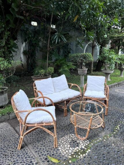 Salon bas de jardin marron Jakarta GIVEX, 4 personnes