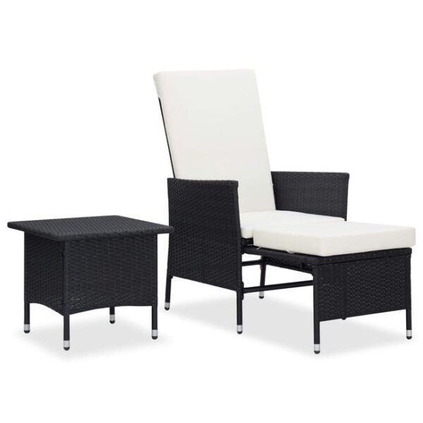Salon de jardin meuble d'extérieur ensemble de mobilier 2 pièces avec coussins résine tressée noir 02_0015907