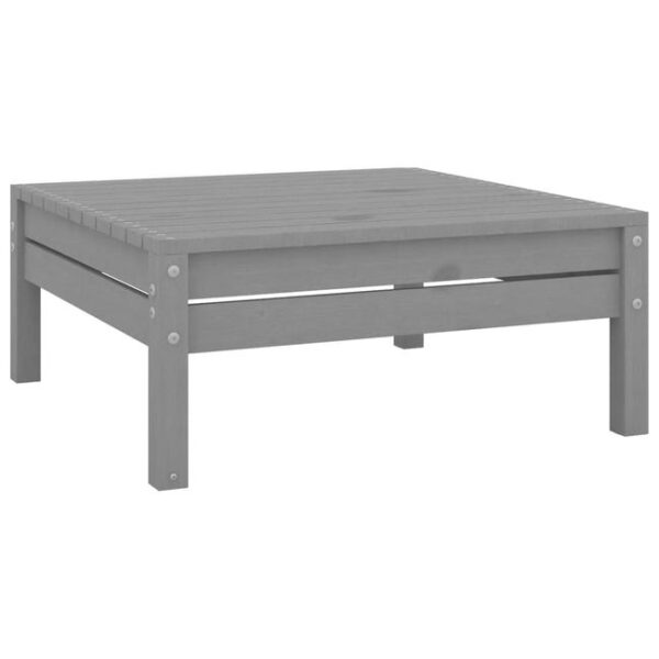 Repose-pied de jardin gris bois de pin massif vidaXL