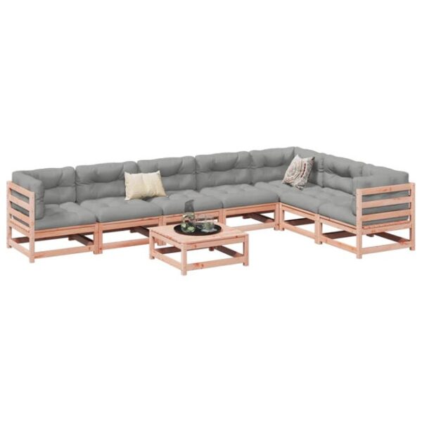 Salon de jardin 8 pcs bois massif sapin de douglas vidaXL