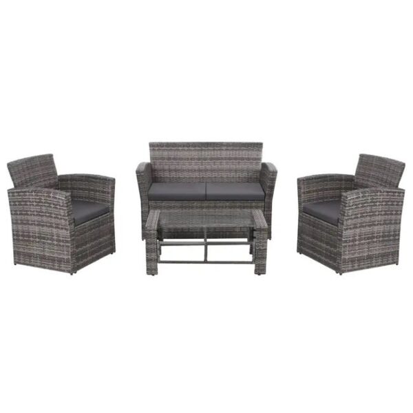 Salon de jardin 2, 4 et 8 pièces - Gris clair - 85x50x37 cm - Métal
