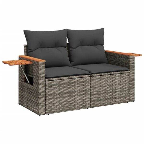 Canapé de jardin，Canapé d'extérieur，Banquette，Sofa de jardin 2 places avec coussins gris résine tressée CFW62412