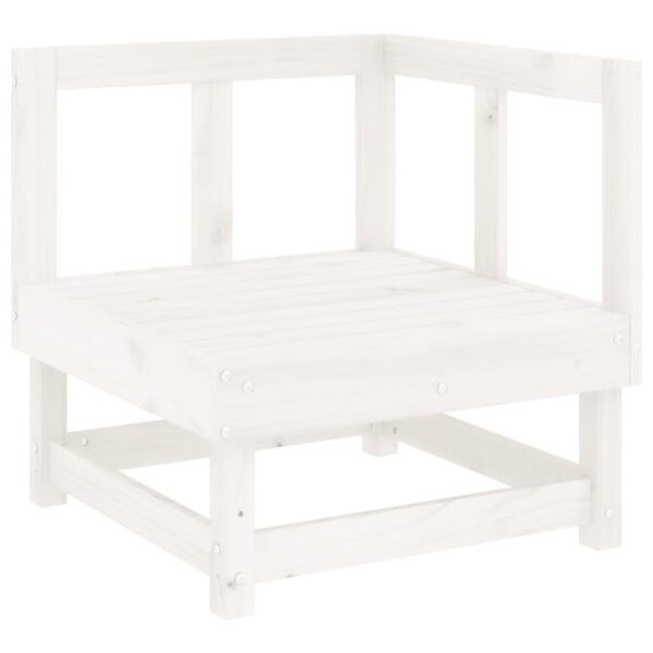 Canapé d'angle de jardin，Canapé d'extérieur，Sofa de jardin blanc bois de pin massif CFW598572