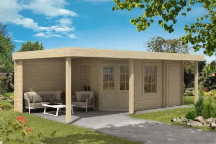 Chalet de jardin Johanna-40 Plus Alpholz, 7.2x4m dim. ext. (cas échéant incl. débord de toit) naturel, 40mm, 29m² superficie totale