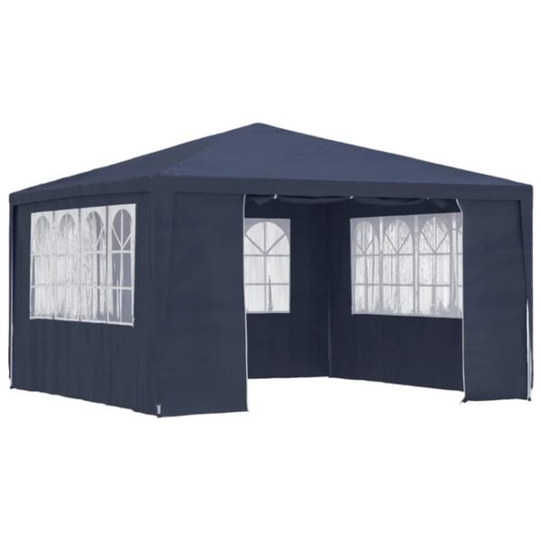 Tonnelle de jardin | Tente de réception avec parois latérales 4x4 m Bleu 90 g/m² CFW63753
