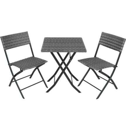 Salon de jardin 2 personnes gris 2108099