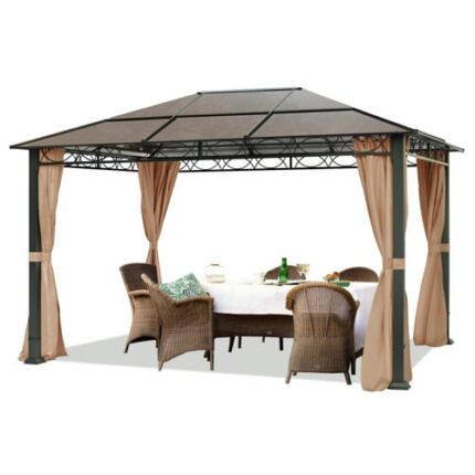 3x4 m, Tonnelle de jardin, Paradise Deluxe, taupe