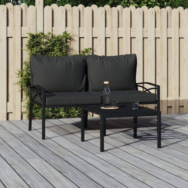 Chaises de jardin avec coussins gris lot de 2 62x75x79 cm acier vidaXL