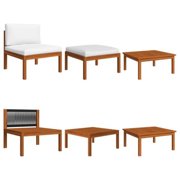 Salon de jardin 3 pcs avec coussins Bois d'acacia massif vidaXL
