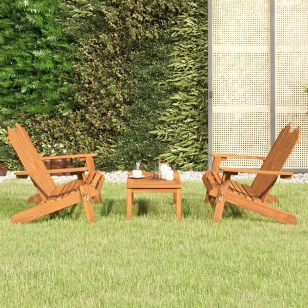 Ensemble de salon de jardin Adirondack 3 pcs bois acacia solide vidaXL